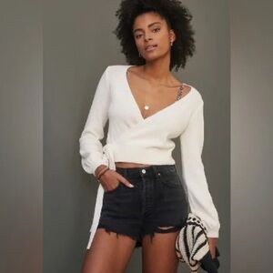 AGOLDE Size 30 Parker Vintage Cut Off Short Dark Black Denim Distressed Cotton